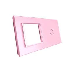 Gniazdo 230V 16A z włącznikiem dotykowym pojedynczym z ramką szklaną różową (VL-C701EU-67) LIVOLO