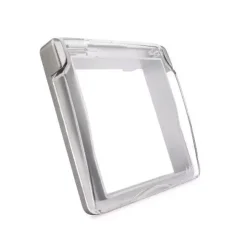 Gniazdo 230V 16A ze srebrnym panelem szklanym i nakładką bryzgoszczelną (VL-W01EUNW-64) LIVOLO