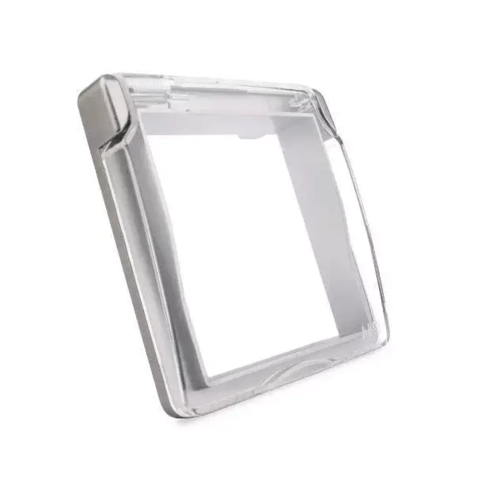 Gniazdo 230V 16A ze srebrnym panelem szklanym i nakładką bryzgoszczelną (VL-W01EUNW-64) LIVOLO