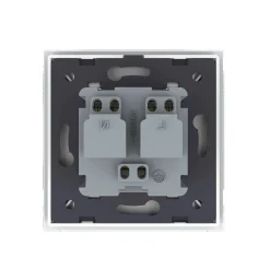 Gniazdo z bolcem 230V 16A z białym panelem szklanym i nakładką bryzgoszczelną (VL-W01FRNW-61) LIVOLO