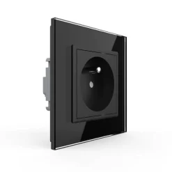 Gniazdo z bolcem 230V 16A z czarnym panelem szklanym (VL-W01FR-62) LIVOLO