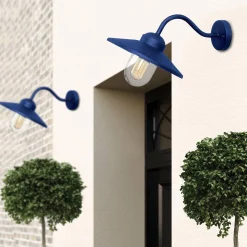 Granatowy kinkiet na elewację Klampenborg (KLAMPENBORG-NVB) - Elstead Lighting