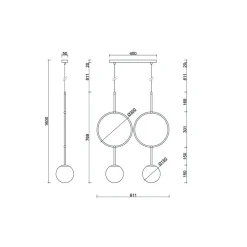 ISUULLA B biała podwójna lampa sufitowa (ISB211P0) - Ummo