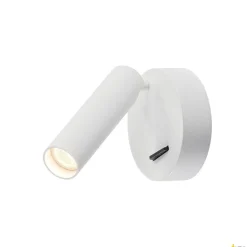 KARPO, lampa ścienna i sufitowa, jednopunktowa, LED, 3000K, okrągła, biała, z wyłącznikiem, 7,5W (152341) - SLV