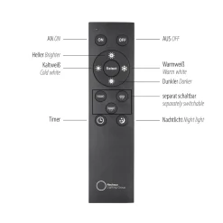 Kaskadowa lampa na pilota, z regulacją światła i wysokości BRĄZOWA (2587-97) - Paul Neuhaus