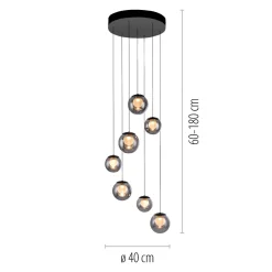 Kaskadowa lampa na pilota, z regulacją światła i wysokości SZARA (2587-15) - Paul Neuhaus