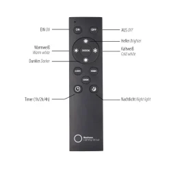 Kaskadowa lampa na pilota, z regulacją światła i wysokości SZARA (2587-15) - Paul Neuhaus