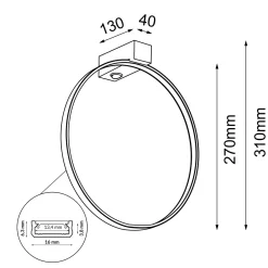 Kinkiet Agaro 27 - Czarny (310 mm) 4000K (4307) - Shilo