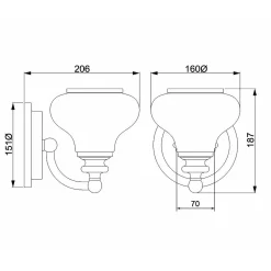 Kinkiet Ainsley (HK-AINSLEY1-BATH-BB) - Elstead Lighting