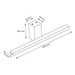 Kinkiet Artemis Black 13,8W LED 60cm 4000K IP44 (ML1019) - Milagro
