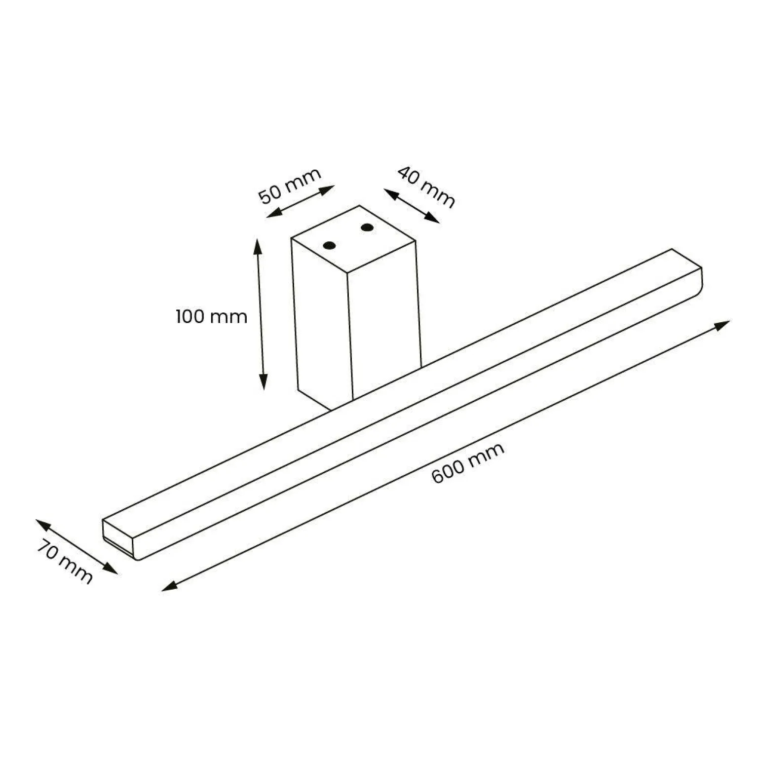 Kinkiet Artemis Black 13,8W LED 60cm 4000K IP44 (ML1019) - Milagro