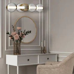 Kinkiet Atomo - 4 źródła światła - Szczotkowane złoto (QN-ATOMO-4W-BG) - Quintiesse