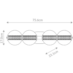 Kinkiet Atomo - 4 źródła światła - Polerowany chrom (QN-ATOMO-4W-PC) - Quintiesse