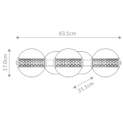 Kinkiet Atomo - 3 źródła światła - Szczotkowane złoto (QN-ATOMO-3W-BG) - Quintiesse