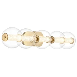 Kinkiet Atomo - 5 źródeł światła - Szczotkowane złoto (QN-ATOMO-5W-BG) - Quintiesse