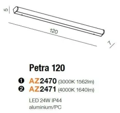 Kinkiet łazienkowy PETRA 120 LED 4000K (AZ2471 - Azzardo)