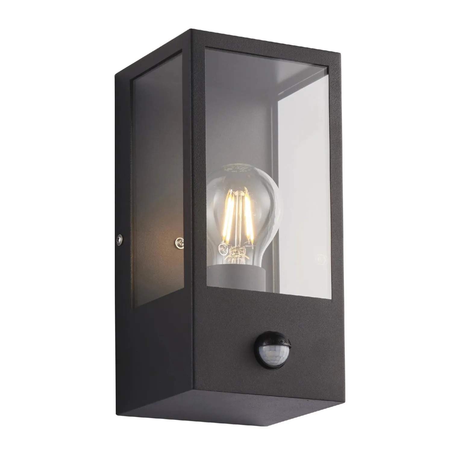 Kinkiet Breton PIR wall Black IP44 28W (94348) - Saxby