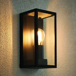 Kinkiet Breton wall Black IP44 28W (78757) - Saxby