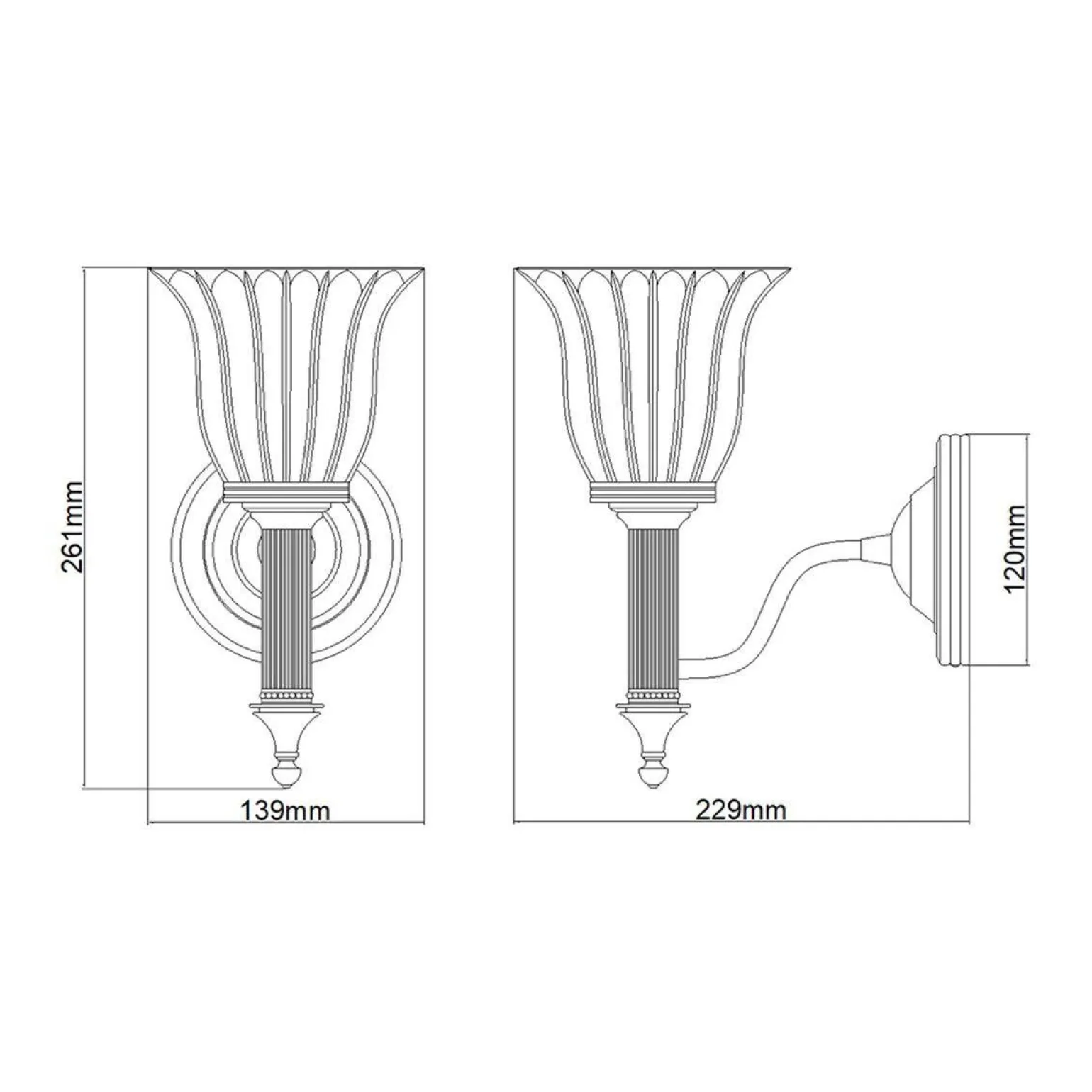 Kinkiet Carroll (BATH-CARROLL1-PN) - Elstead Lighting