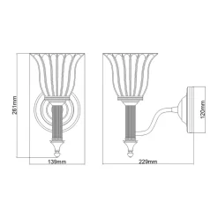 Kinkiet Carroll (BATH-CARROLL1-PB) - Elstead Lighting