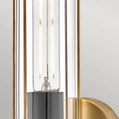 Kinkiet do łazienki Masthead - 1 źródło światła - Stary mosiądz & Czarny (HK-MASTHEAD1-HBBK) - Hinkley