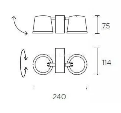 Kinkiet DRONE 2 brązowy/miedź (05-5307-CI-06) Leds