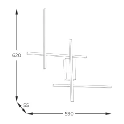 Kinkiet EDGE czarno-złoty (22009W4-BK/GD) - Zuma Line