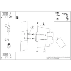 Kinkiet FAGER 1 czarny (SL.1343) - Sollux Lighting