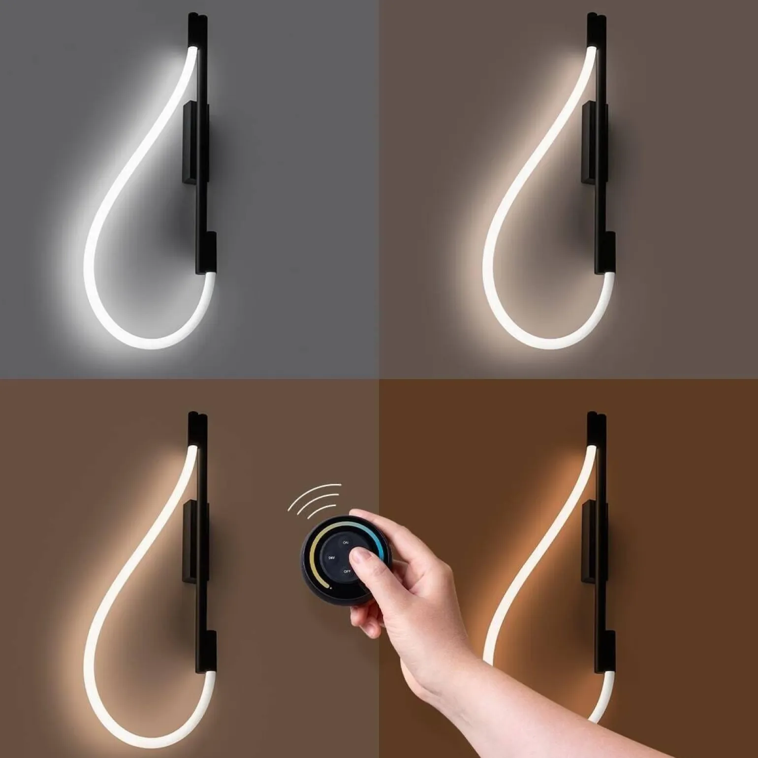 Kinkiet GALAKSE czarny LED 2700-6500K (TH.281) - Thoro Lighting