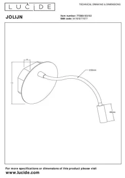Kinkiet JOLIJN (77289/03/02) - Lucide