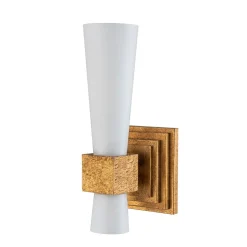 Kinkiet Kristy - 1 źródło światła - Przecierane złoto (KRISTY-1WB-DG-OPAL) - Elstead Lighting