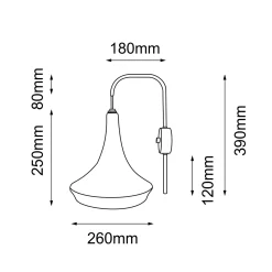 Kinkiet Mahaka - Czarny (390 mm) (4031) - Shilo
