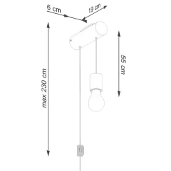 Kinkiet NIMBI E27 z włącznikiem (SL.1644) - Sollux Lighting
