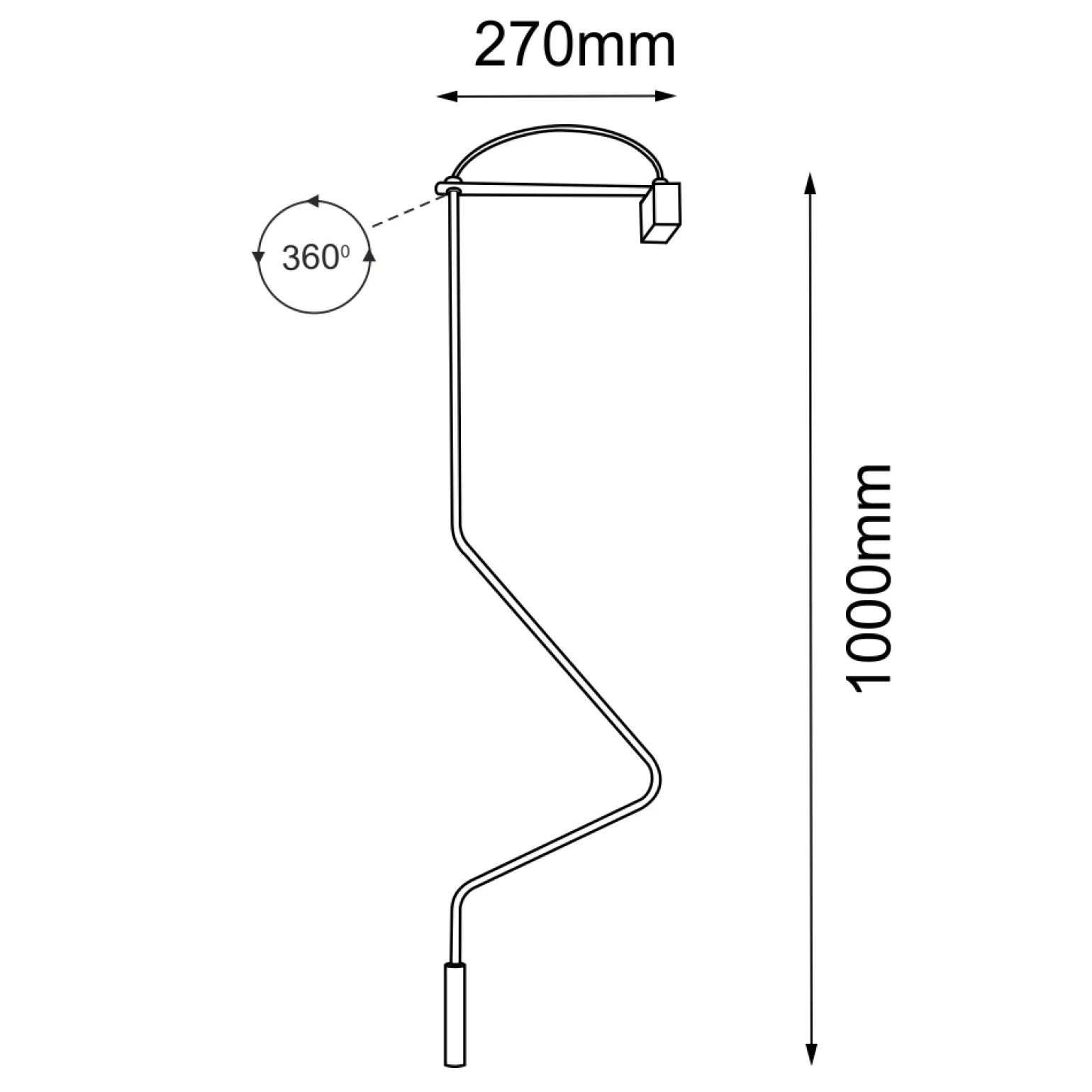 Kinkiet no. Vi - Czarny (1000 mm) (4012) - Shilo