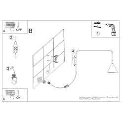Kinkiet NOX czarny (SL.1697) - Sollux Lighting