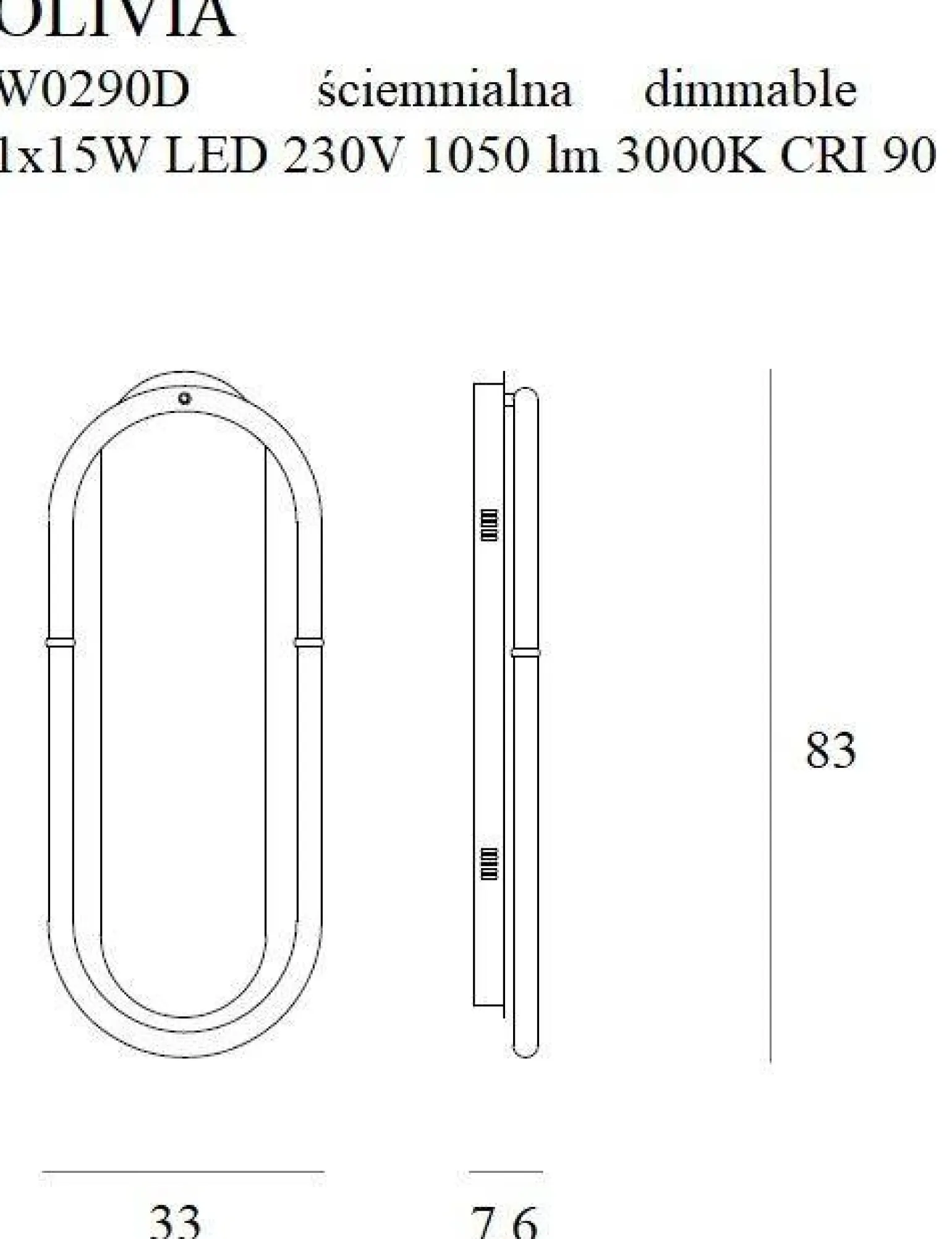 Kinkiet OLIVIA (W0290D) - Maxlight