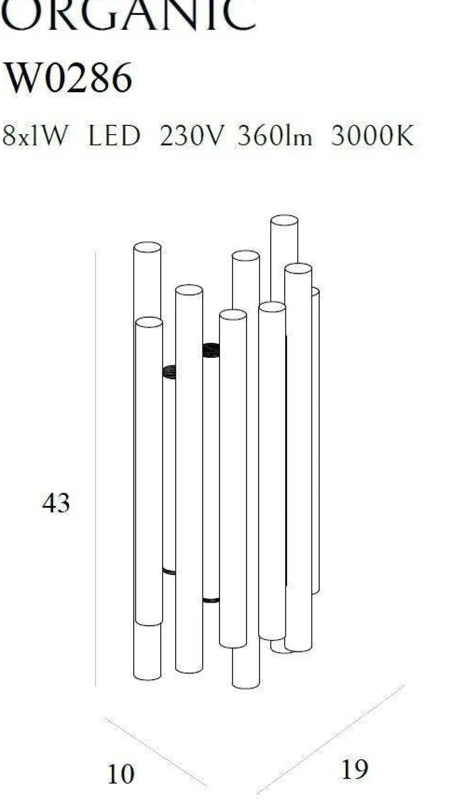 Kinkiet ORGANIC ściemnialny (W0286D) - Maxlight