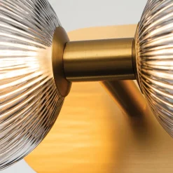 Kinkiet Palmas - 2 źródła światła - Szczotkowane złoto (QN-PALMAS-2W-BG) - Quintiesse