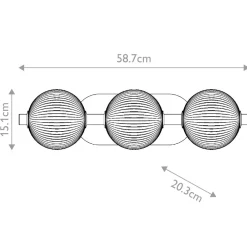 Kinkiet Palmas - 3 źródła światła - Szczotkowane złoto (QN-PALMAS-3W-BG) - Quintiesse