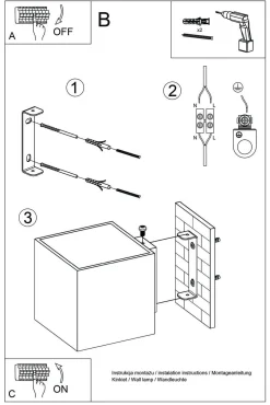Kinkiet QUAD 1 biały (SL.0059) - Sollux
