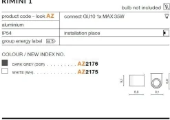 Kinkiet RIMINI 1 dark grey (AZ2176 | MAX-1171-DGR) - AZZARDO