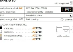 Kinkiet SANE 60 antique brush (AZ2770) - AZZARDO