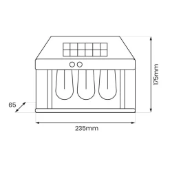 Kinkiet Solarny z czujnikiem ruchu Filo Potrójny 3000K (EKO0727) - Eko-Light