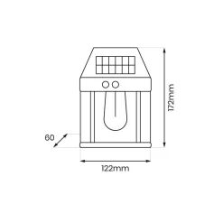 Kinkiet Solarny z czujnikiem ruchu Filo 3000K (EKO0726) - Eko-Light