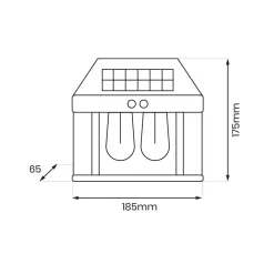 Kinkiet Solarny z czujnikiem ruchu Filo Podwójny 3000K (EKO0731) - Eko-Light