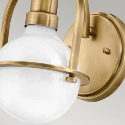 Kinkiet Somerset - 1 źródło światła - Opalowe szkło - Stary mosiądz (QN-SOMERSET1-HB) - Quintiesse