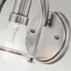 Kinkiet Somerset - 1 źródło światła - Przezroczyste szkło - Szczotkowany nikiel (QN-SOMERSET1-C-BN) - Quintiesse