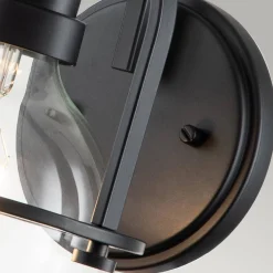 Kinkiet Somerset - 1 źródło światła - Przezroczyste szkło - Czarny (QN-SOMERSET1-C-BK) - Quintiesse