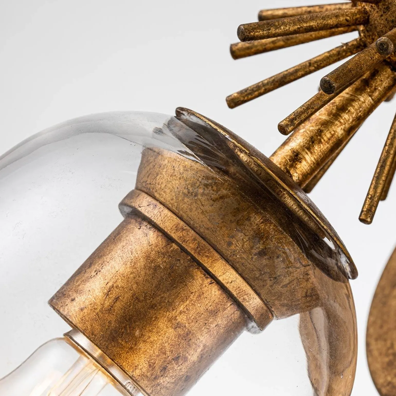 Kinkiet Staring - 2 źródła światła - Przecierane złoto (STARING-2WB-DG-CLEAR) - Elstead Lighting