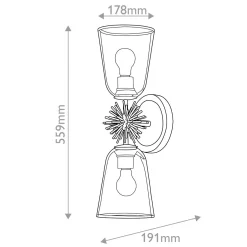 Kinkiet Staring - 2 źródła światła - Przecierane złoto (STARING-2WB-DG-CLEAR) - Elstead Lighting